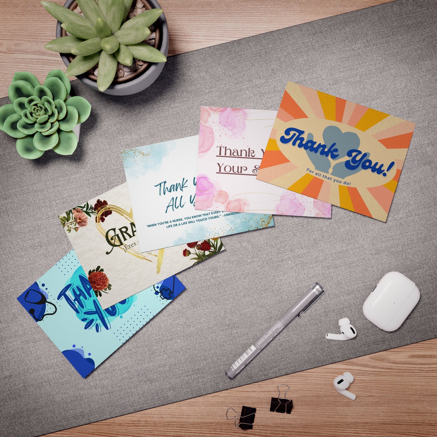 Thank You Greeting Cards - 5-Pack