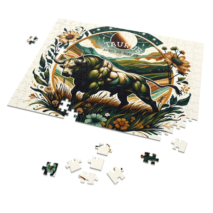 Botanical Taurus Jigsaw Puzzle with Tin - Relaxing Gift for Puzzle Lovers