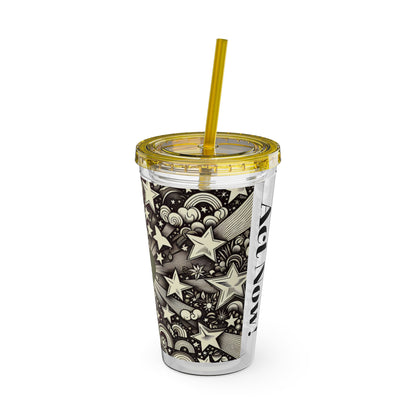Dream Big! Act Now! 16oz Tumbler with Straw | Star & Heart Design for Dreamers