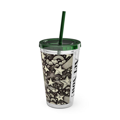 Dream Big! Act Now! 16oz Tumbler with Straw | Star & Heart Design for Dreamers