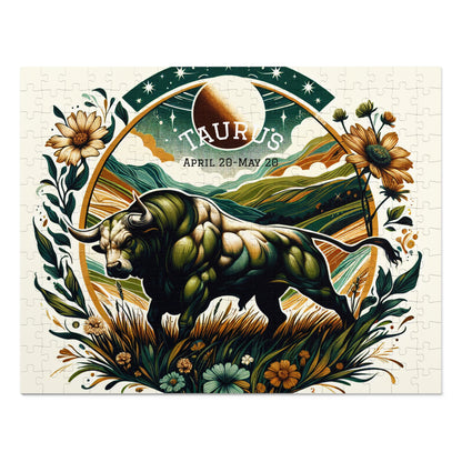 Botanical Taurus Jigsaw Puzzle with Tin - Relaxing Gift for Puzzle Lovers