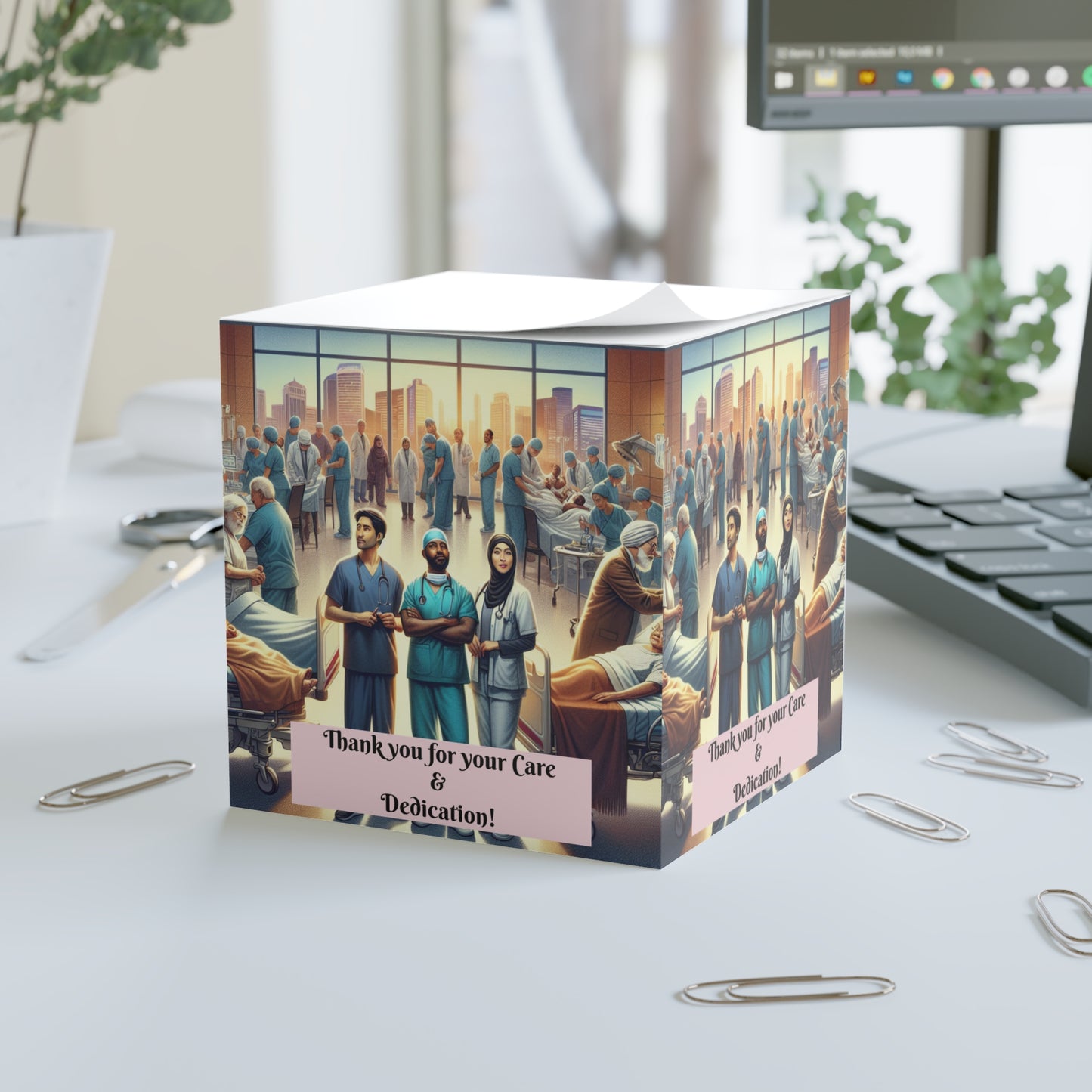 Thank You Note Cube for Healthcare Heroes