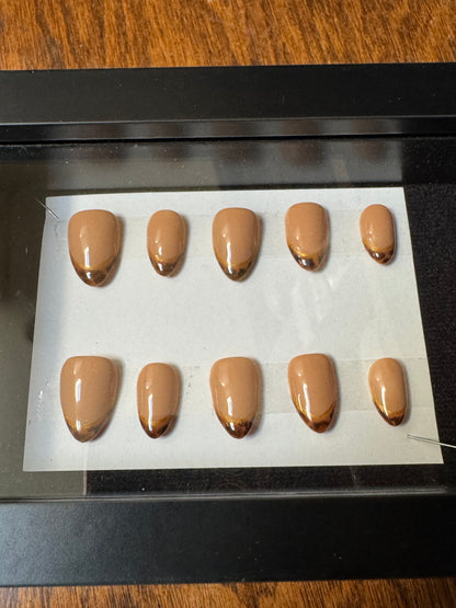 Tortoise Shell Luxe -Handmade French Tip Press-On Nails